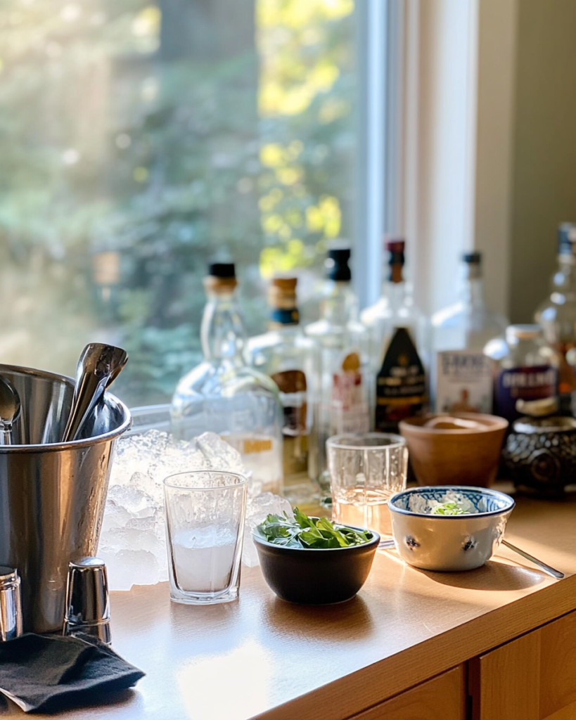 First, put your rocks glass in the freezer for about 10 minutes to get it nice and frosty. While you wait, gather all your ingredients and get your garnishes ready – this makes everything easier once you start mixing.