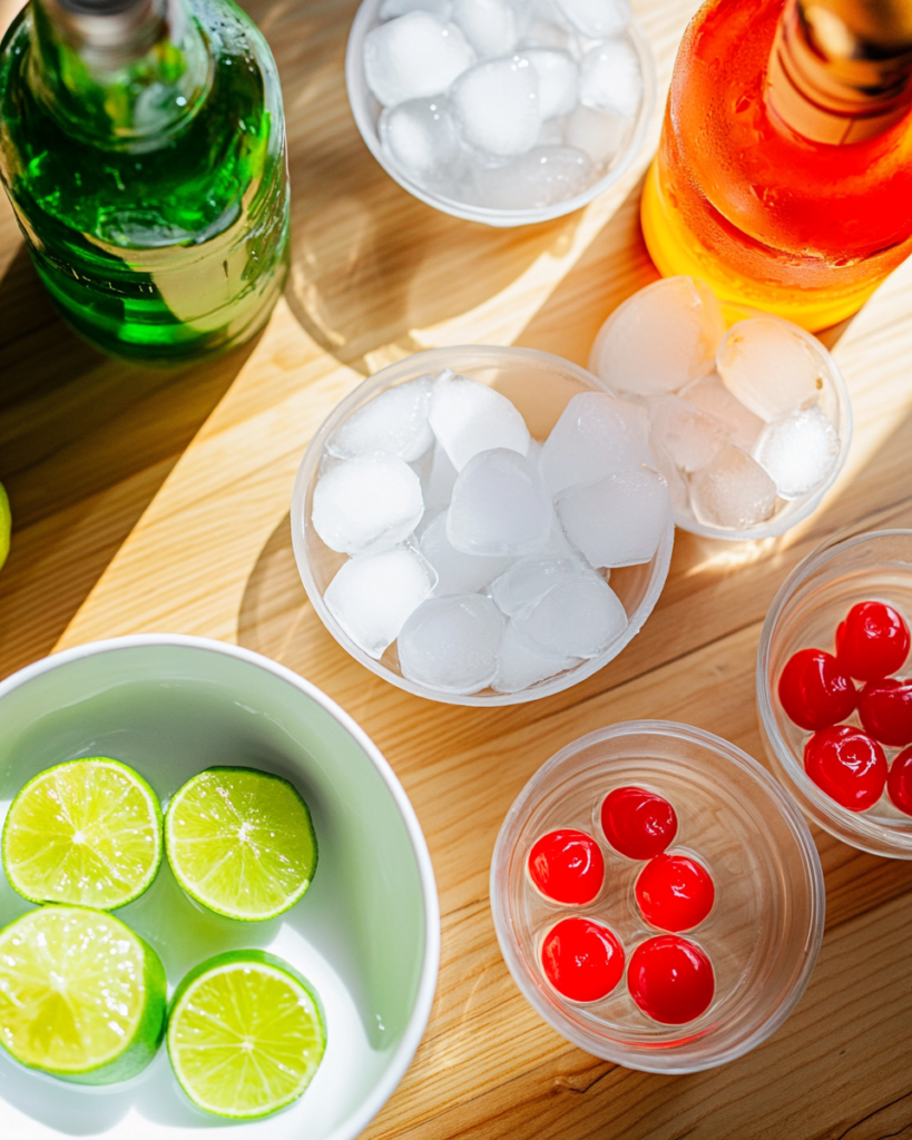 Ingredients for Green Lantern Cocktail
